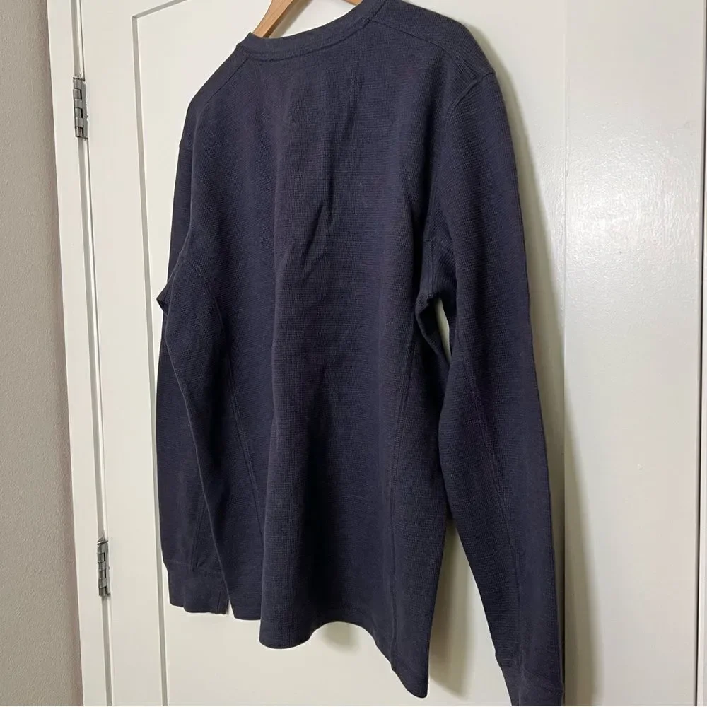 Eddie Bauer Thermal Shirt Mens Size XL Tall Heather Navy Long Sleeve Ultrasoft